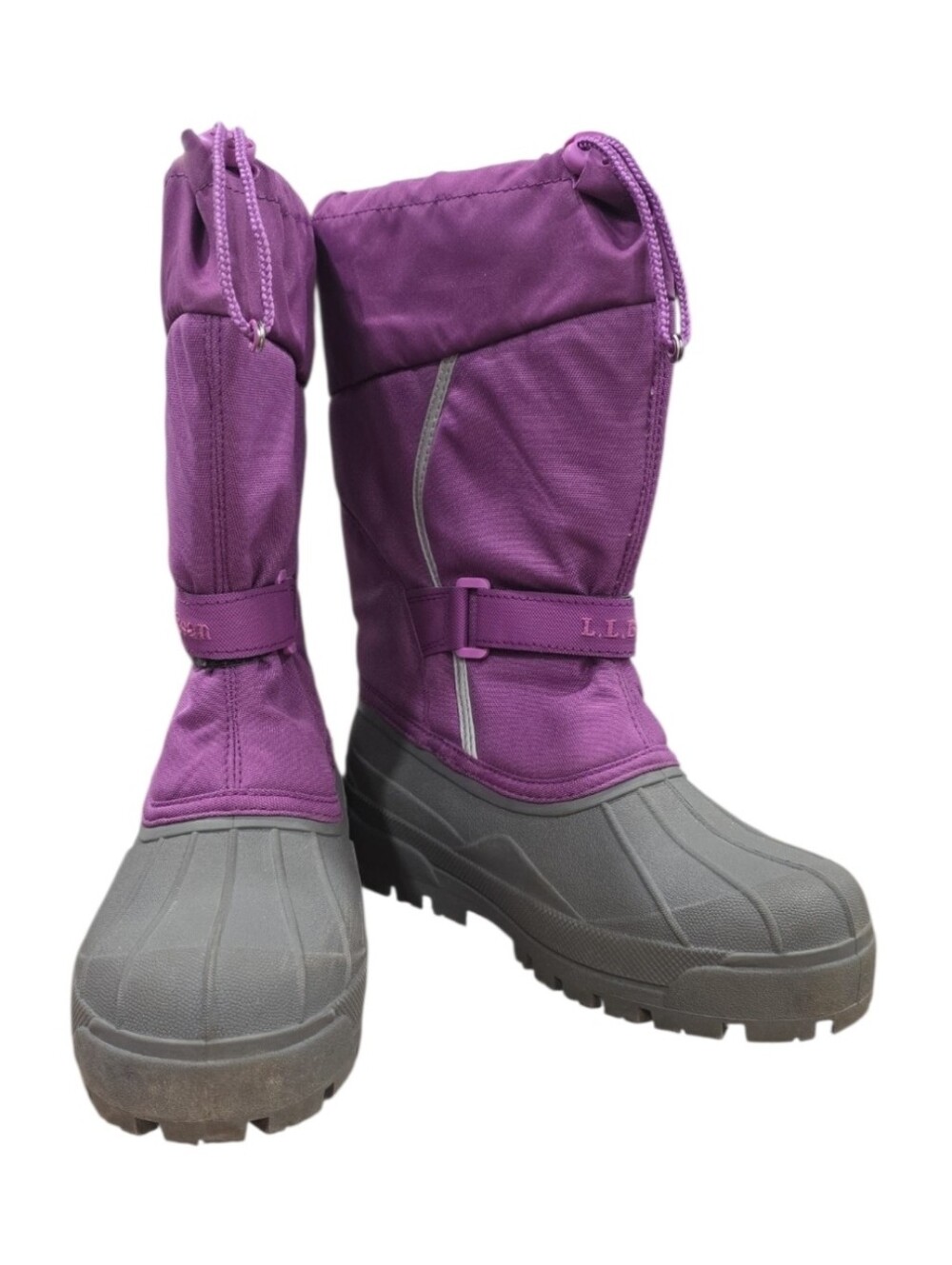 L.L. Bean Big Girl/Kids Northwoods Water Resistant Purple & Gray Boots. Size 6